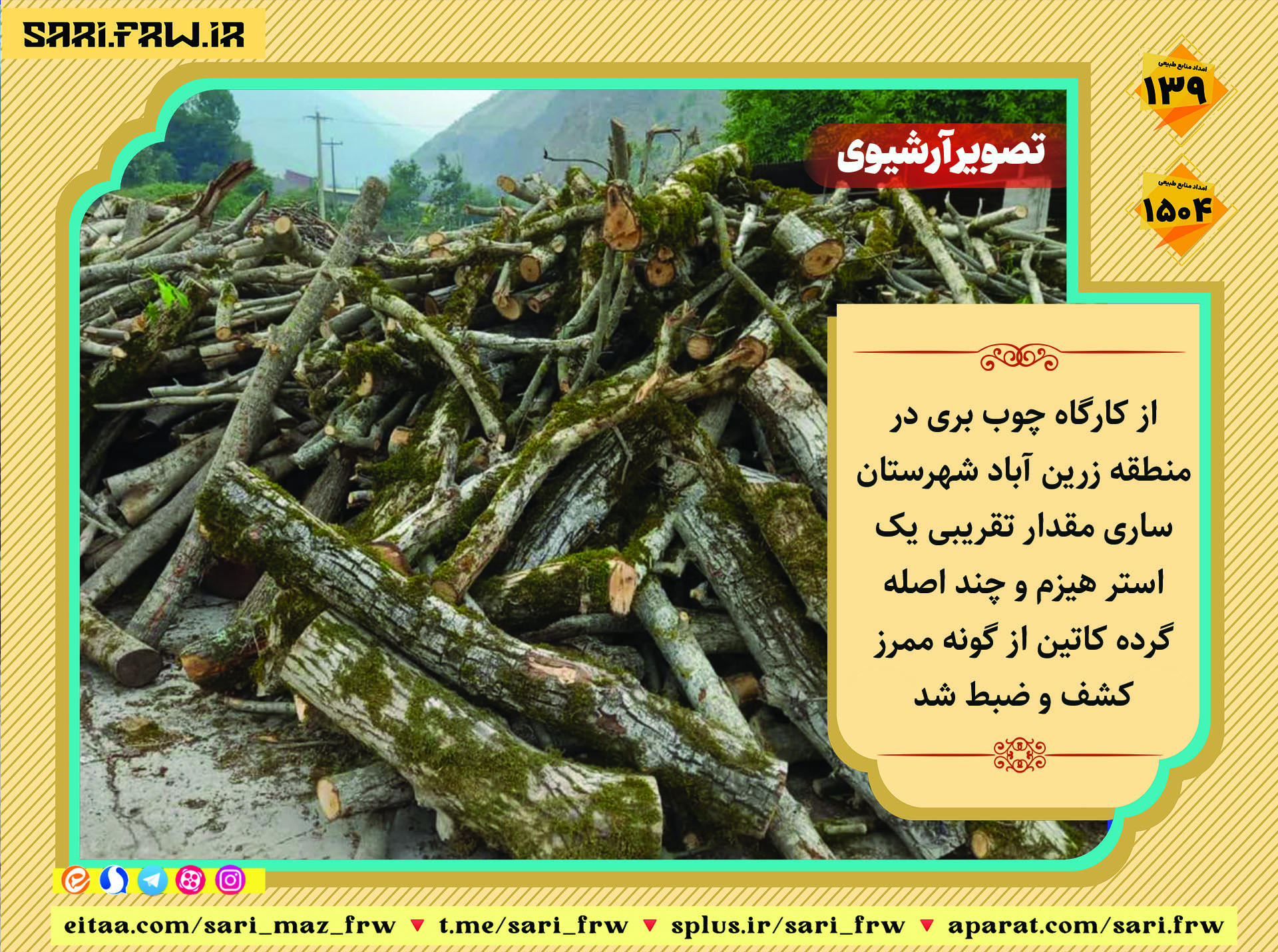 کشف و ضبط چوب آلات قاچاق جنگلی در شهرستان ساری